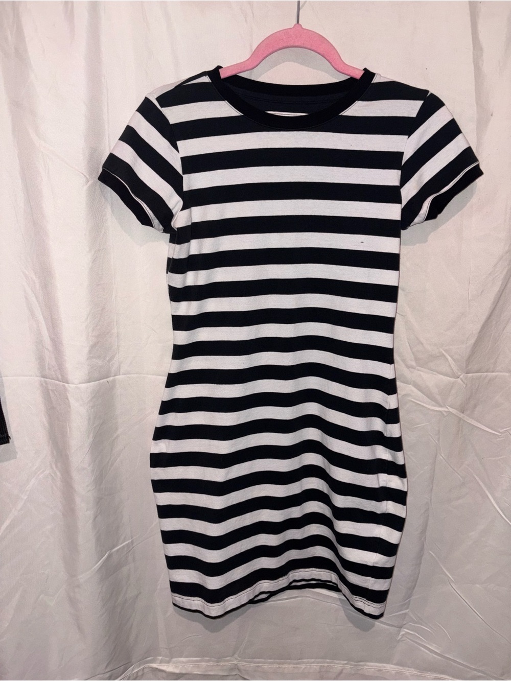 Adam Levine Collection Black and White Striped Short Sleeve Dress size small